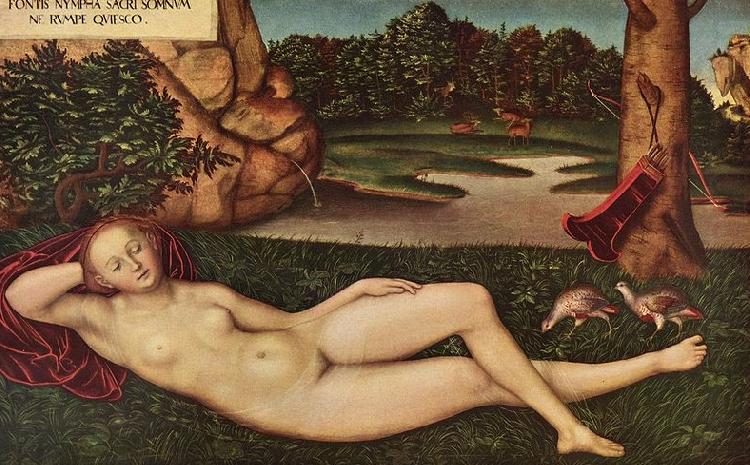 Lucas  Cranach Ruhende Quellnymphe oil painting picture